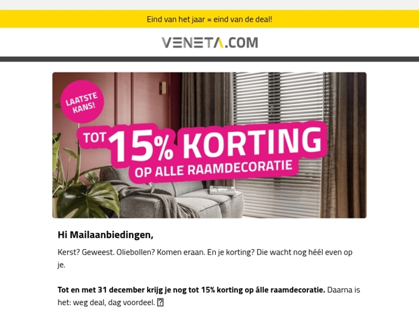 Laatste kans: jouw Veneta met korting!