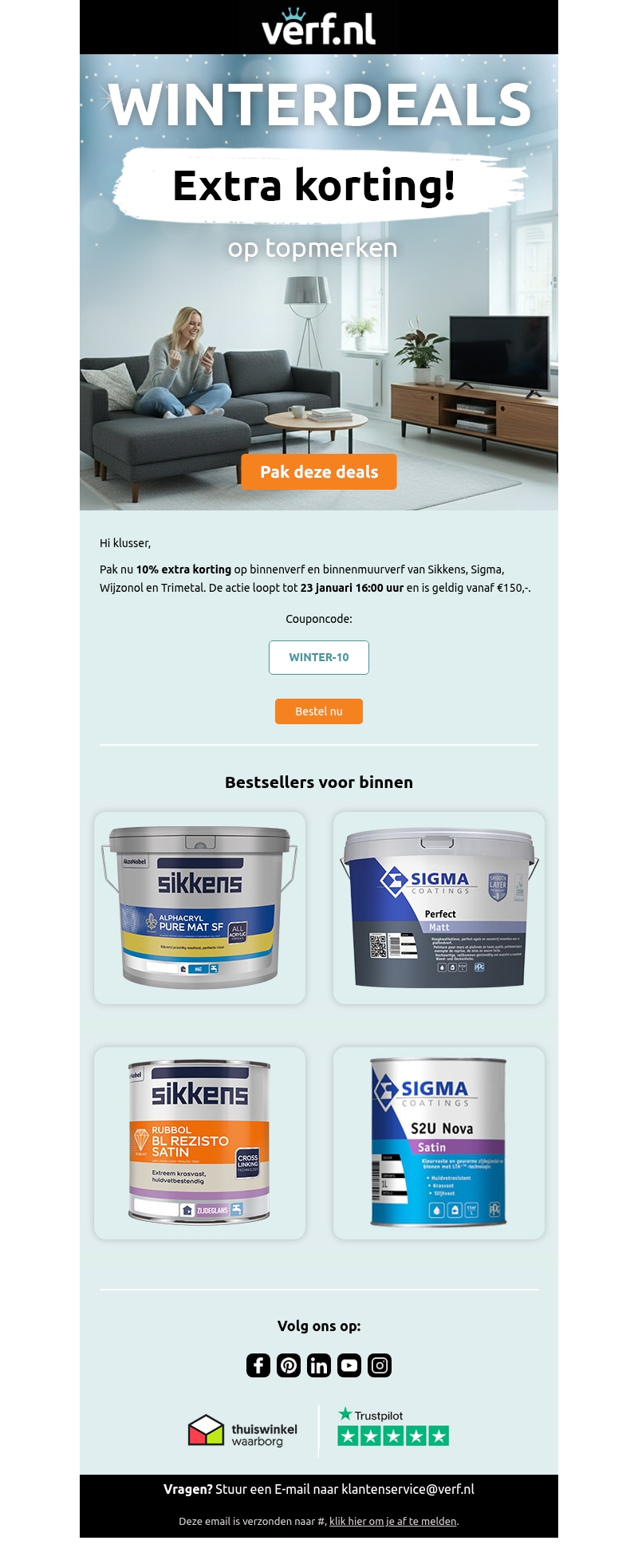 Winterdeals: extra korting op binnenverf❄️ Winterdeals: extra korting op binnenverf❄️