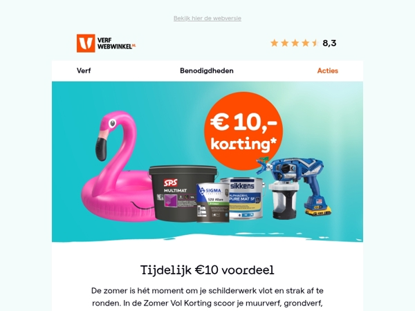 €10 korting bij besteding vanaf €150 in de Zomer Vol Korting