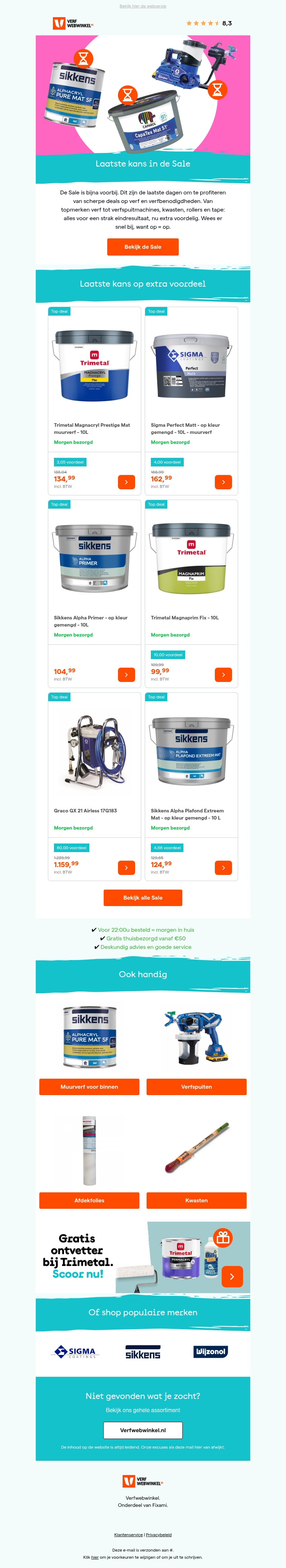 Laatste dagen Sale: hoge kortingen op verf & benodigdheden Laatste dagen Sale: hoge kortingen op verf & benodigdheden