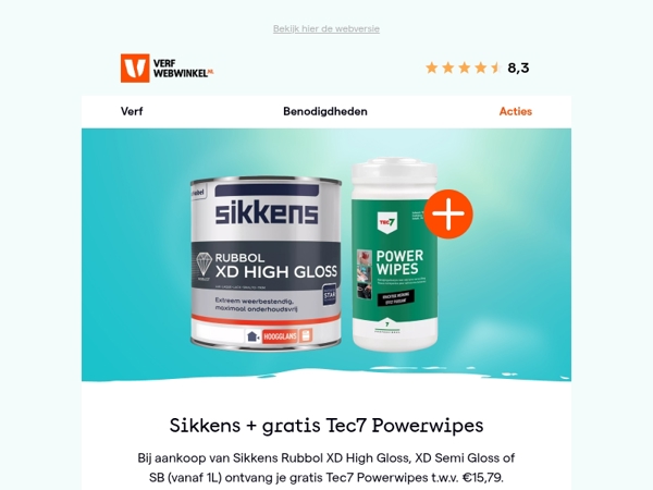 Gratis Powerwipes bij Sikkens lak