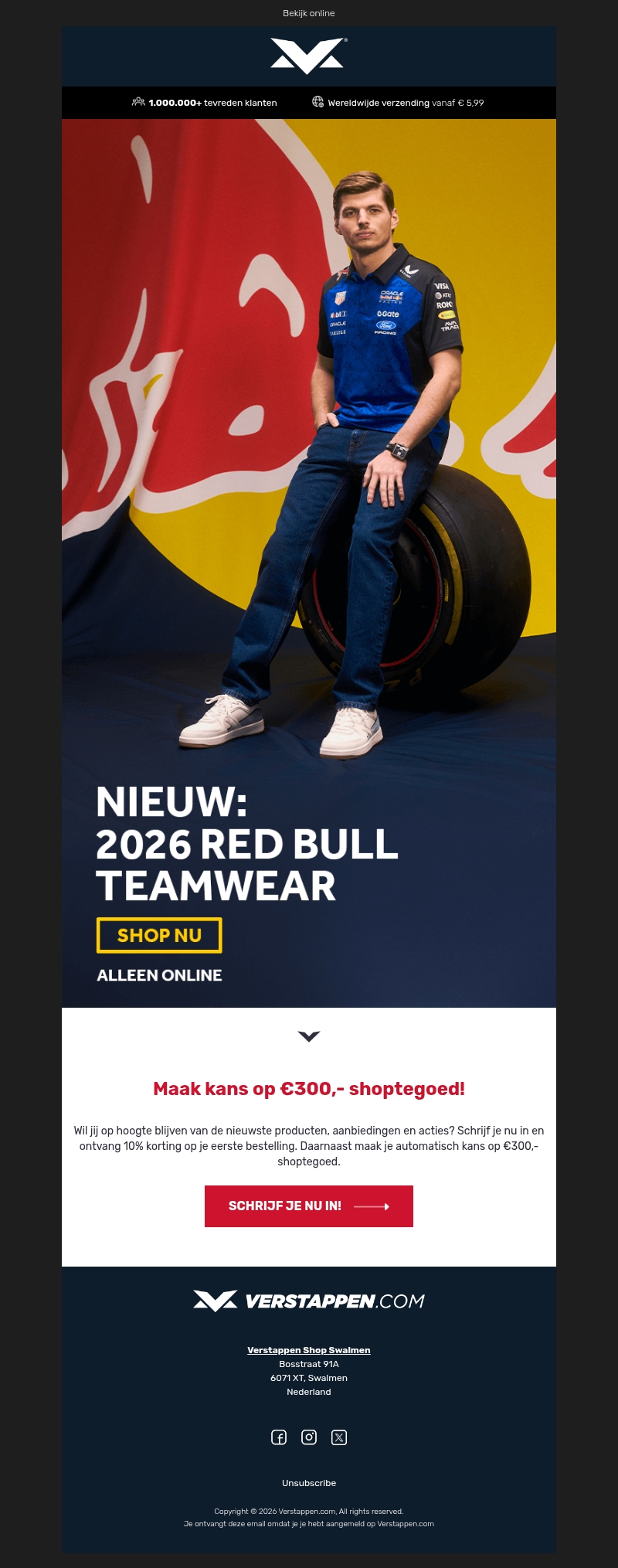 NIEUW! 2026 Red Bull Teamwear nu verkrijgbaar! NIEUW! 2026 Red Bull Teamwear nu verkrijgbaar!