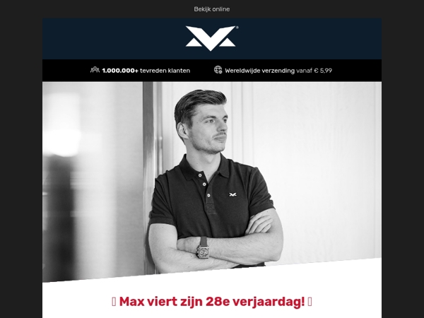 🎂 Max 28 jaar = 28% korting op MV Official!