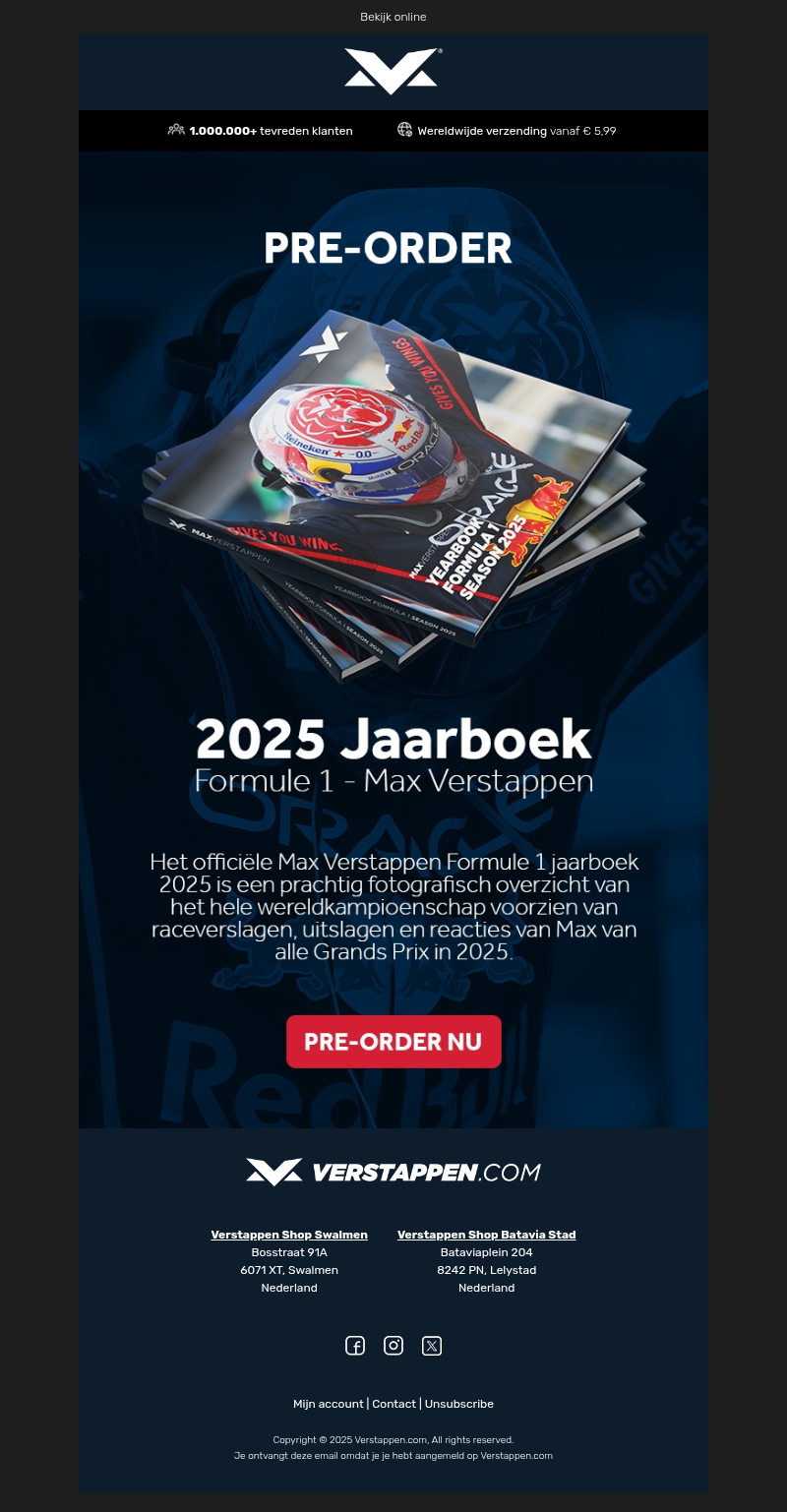 Pre-order nu: 2025 Jaarboek Formule 1 - Max Verstappen! Pre-order nu: 2025 Jaarboek Formule 1 - Max Verstappen!
