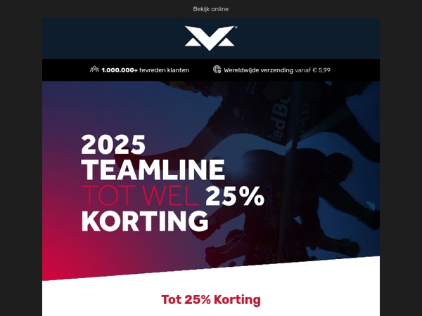 Tot 25% korting op Teamline 2025
