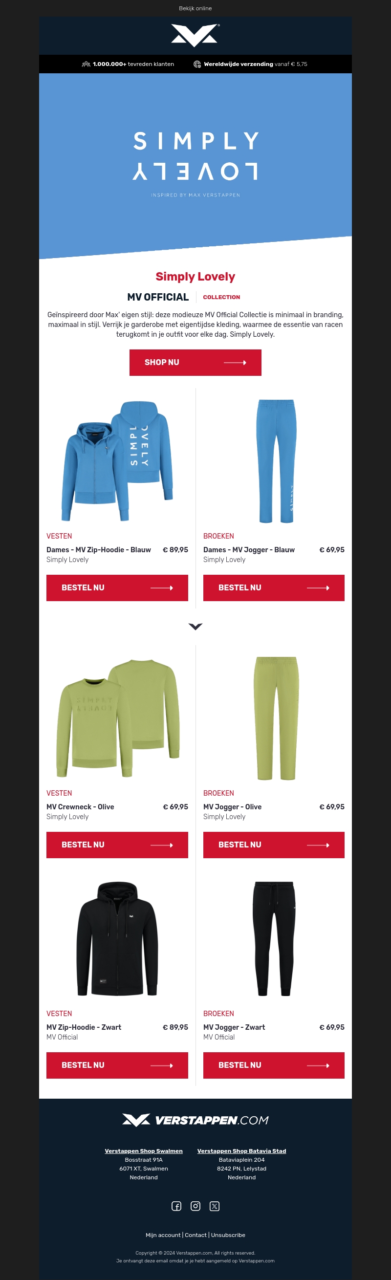 Laat je verrassen door de nieuwste items uit de MV Official Collectie Laat je verrassen door de nieuwste items uit de MV Official Collectie