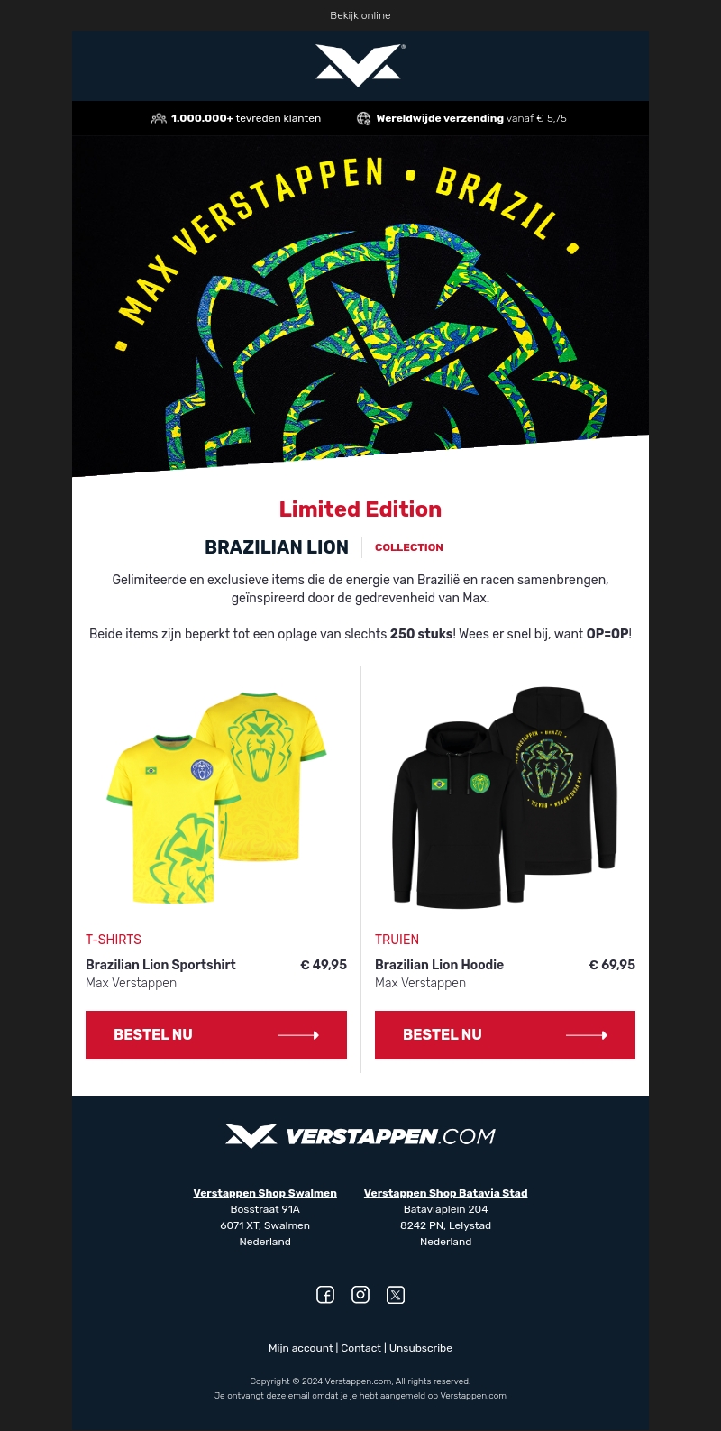 NIEUW! Limited Edition: Brazilian Lion Collection! NIEUW! Limited Edition: Brazilian Lion Collection!