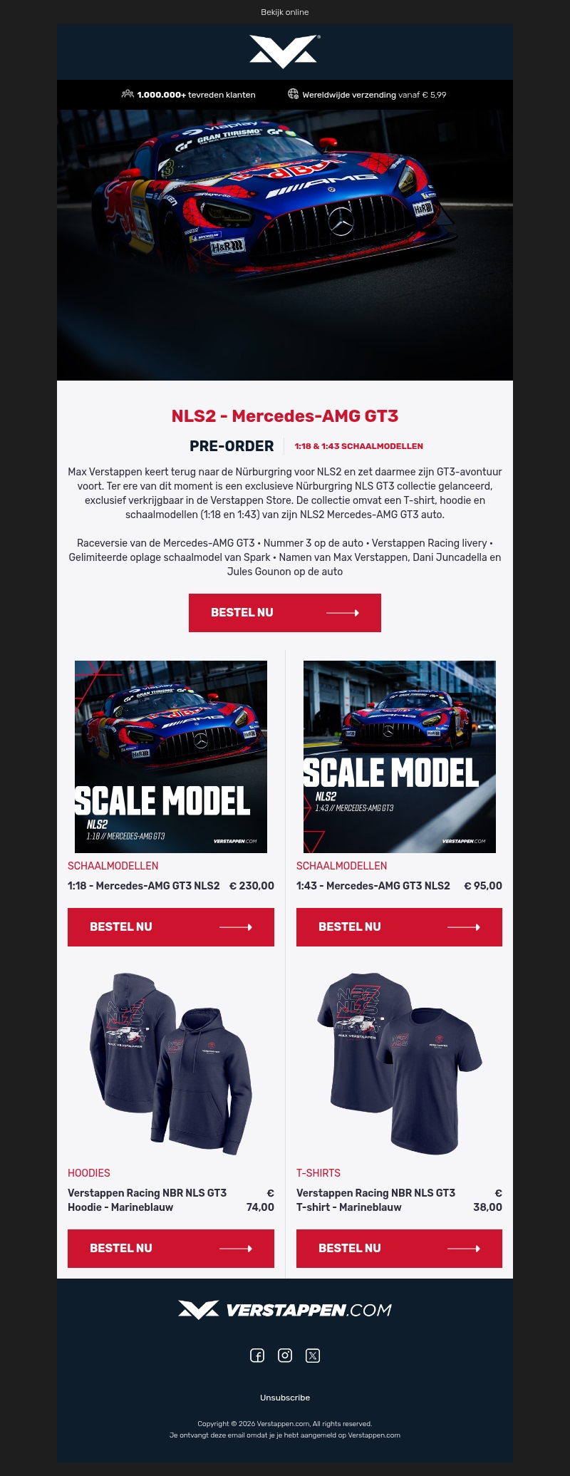 Pre-order nu! 1:18 & 1:43 Mercedes-AMG GT3 NLS2 2026 Pre-order nu! 1:18 & 1:43 Mercedes-AMG GT3 NLS2 2026