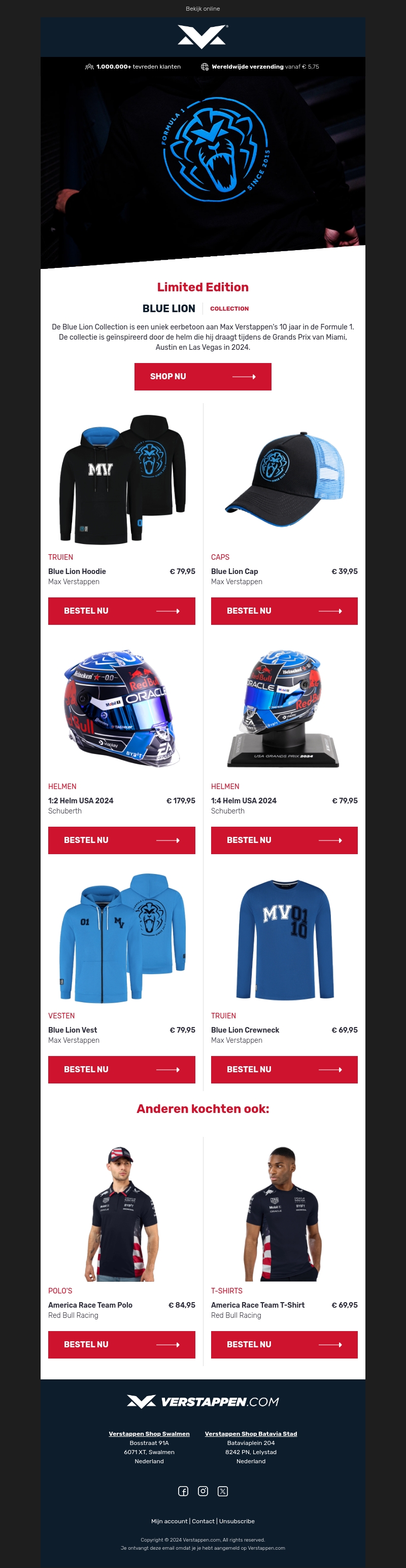 Shop de nieuwe Blue Lion Collection! Shop de nieuwe Blue Lion Collection!