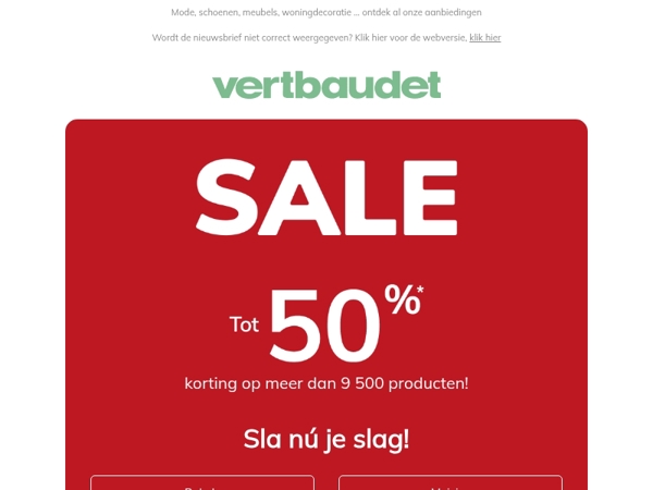 SALE: tot 50% korting, sla je slag*🎉
