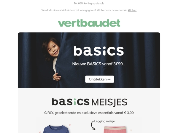 Nieuwe BASICS vanaf 3€99... Budget plan