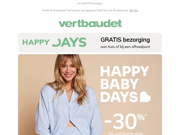 Zwangerschapskleding met 30% korting*!