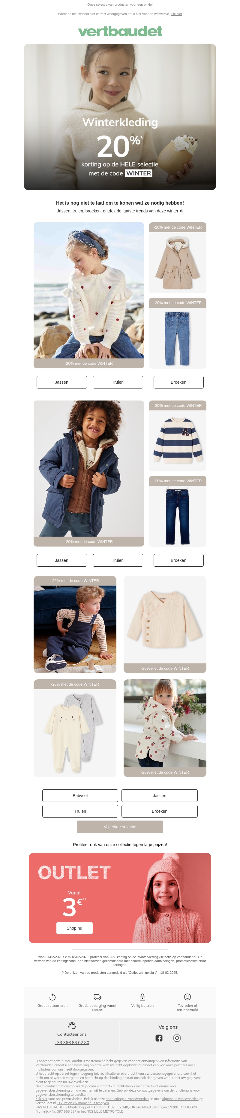 ❄ Winterkleding: -20% met de code WINTER ❄ Winterkleding: -20% met de code WINTER