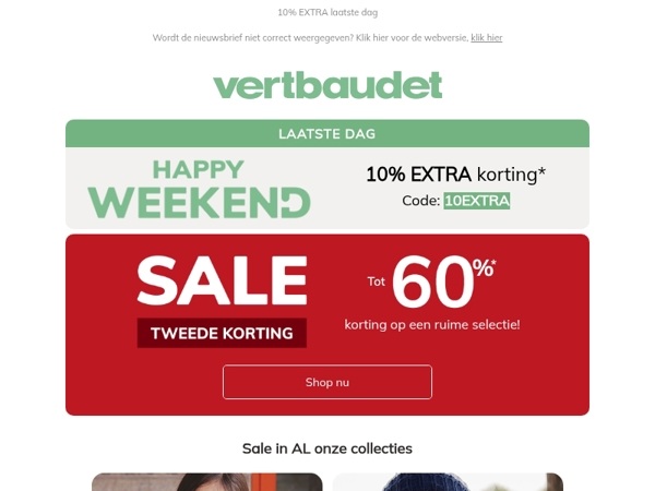 Tot 60% korting op een ruime selectie!*