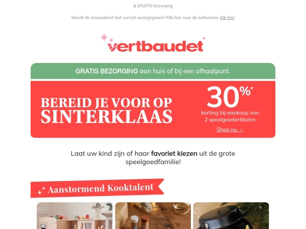 Sinterklaas komt: 30% korting bij aankoop van 2 of meer speelgoedartikelen*