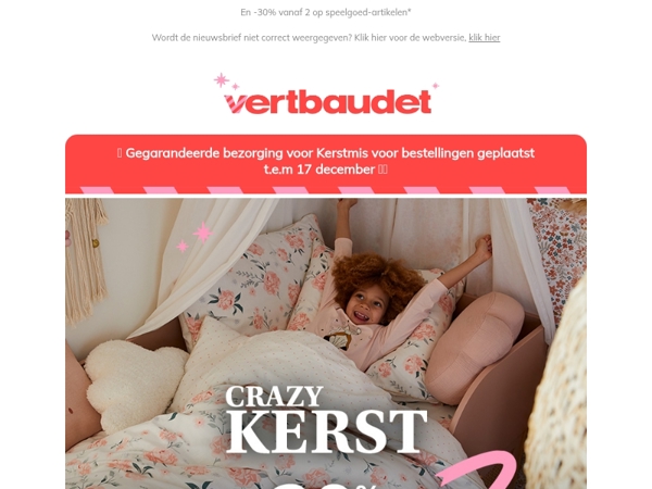 Nog maar 14 nachtjes slapen, -30% op BEDDENGOED!