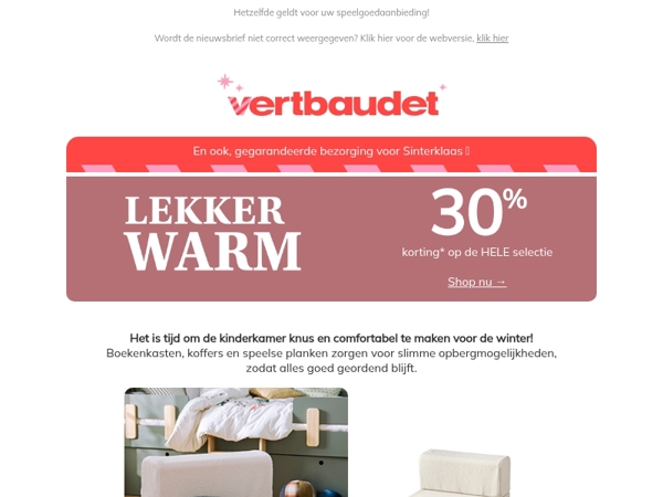 Linnengoed, decoratie, opbergmeubels... 30% korting op de HELE selectie*.