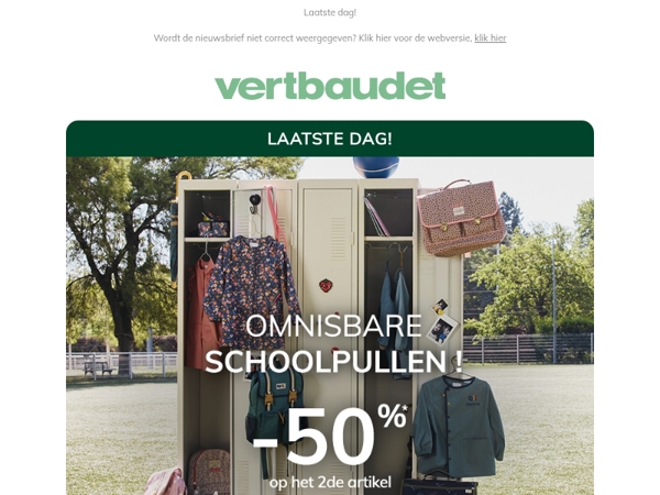 🔔 50% korting op het 2e Back to School-artikel