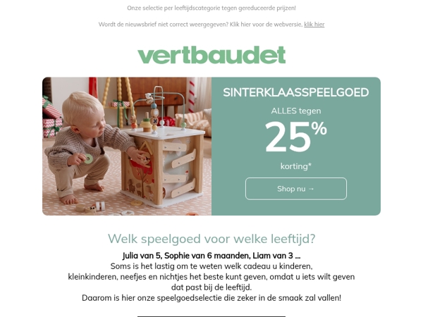 25% korting op een brede selectie speelgoed ✨