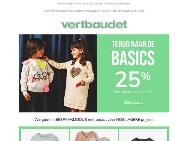 Basics: 25% korting op de selectie