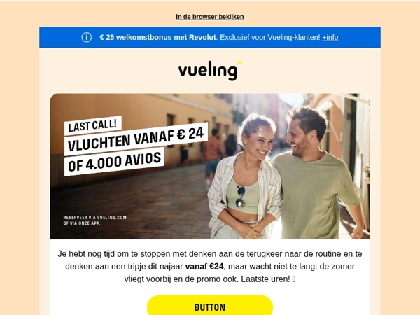 Laatste oproep om te vliegen vanaf €24 ⏰!