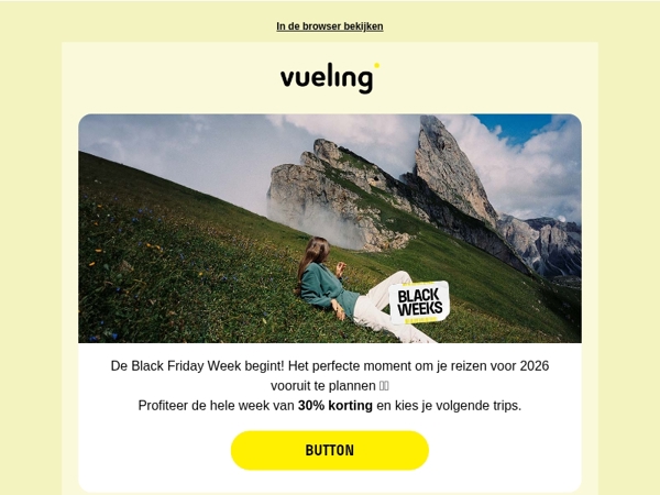 Black Friday begint: reis in 2026 met 30% ✨