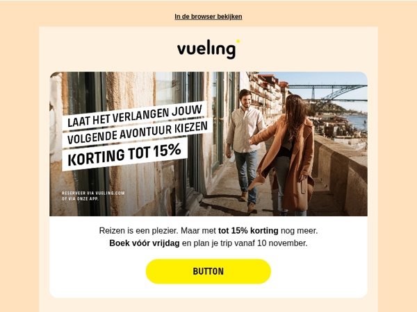 15% korting om te ontsnappen waar je maar wilt 🪁