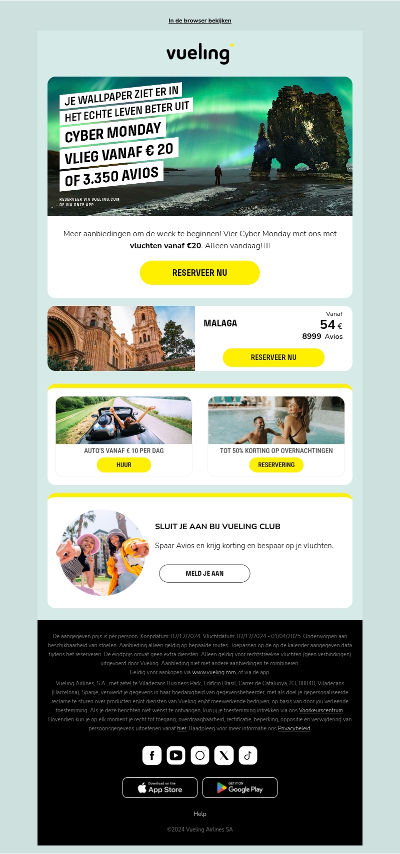 Vluchten vanaf €20 om Cyber Monday te vieren! 🤖✈️💛 Vluchten vanaf €20 om Cyber Monday te vieren! 🤖✈️💛