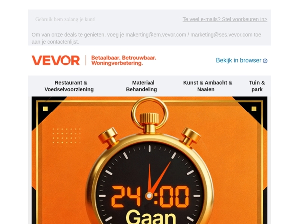 Vandaag verlopen! 10% bonus + tot 50% korting.