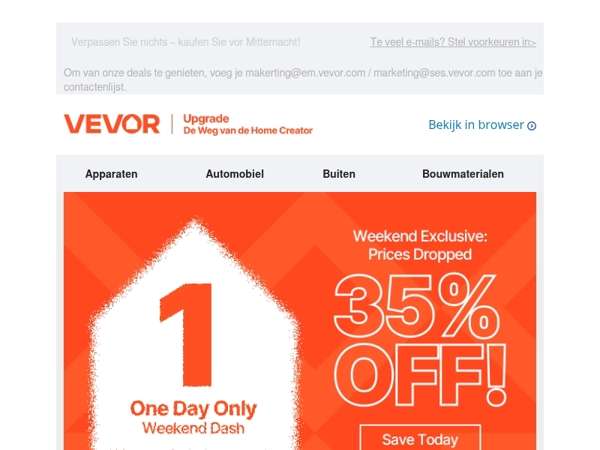 Weekend Sale: Up to 35% Off for Just 1 Day!