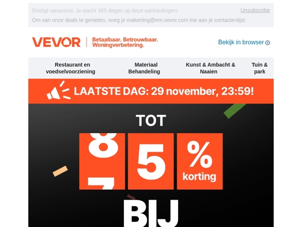 LAATSTE 8 UUR: Tot wel 55% korting, op = op!