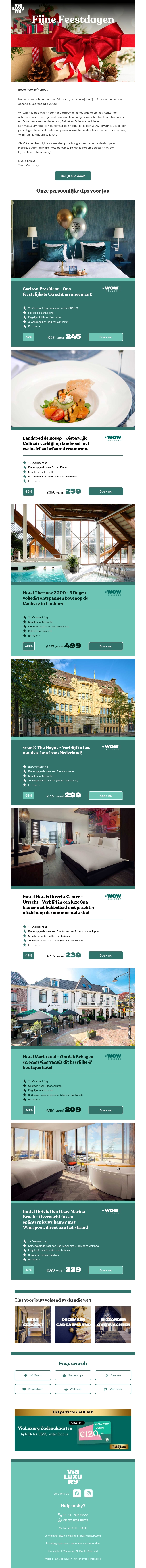 Fijne feestdagen namens team ViaLuxury Fijne feestdagen namens team ViaLuxury