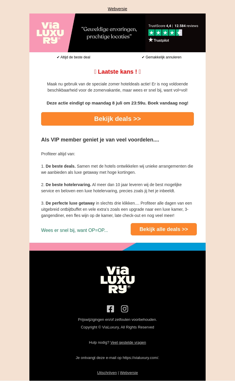 Herinnering: Zomer hoteldeals actie verloopt ⏰ Herinnering: Zomer hoteldeals actie verloopt ⏰