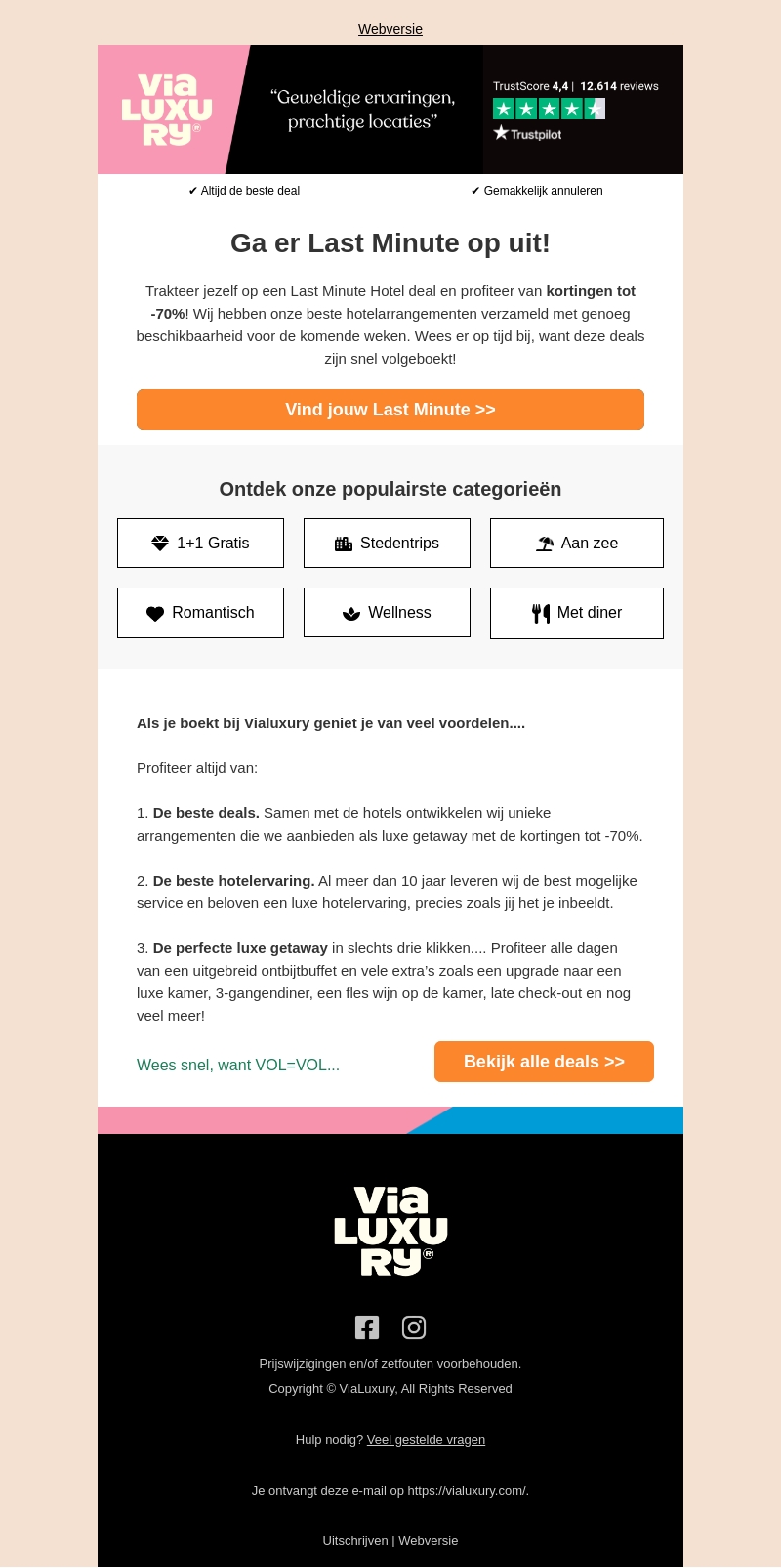 Last-minutes beschikbaar! Last-minutes beschikbaar!