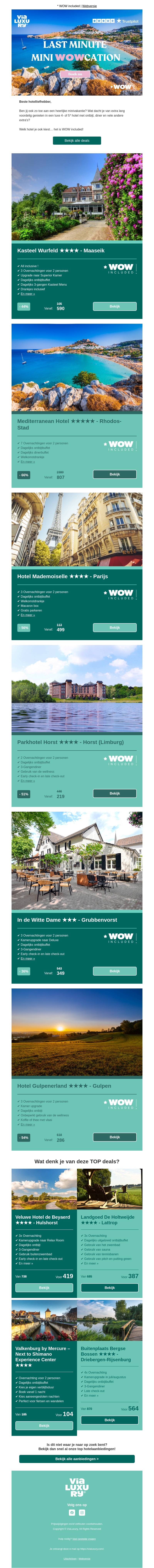 Minivakanties met korting tot -56% Minivakanties met korting tot -56%