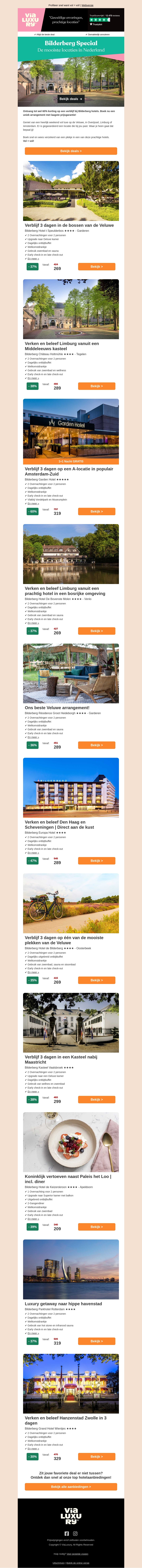 Mis het niet! Tot 60% korting op Bilderberg hotels Mis het niet! Tot 60% korting op Bilderberg hotels