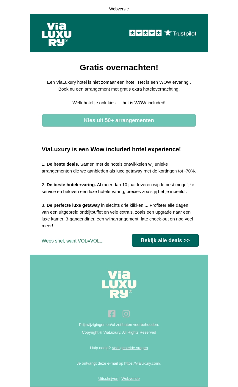 Mis jouw gratis hotelovernachting niet! Mis jouw gratis hotelovernachting niet!