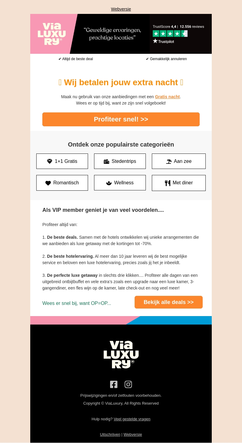 Persoonlijk voordeel: Wij betalen jouw extra nacht! Persoonlijk voordeel: Wij betalen jouw extra nacht!