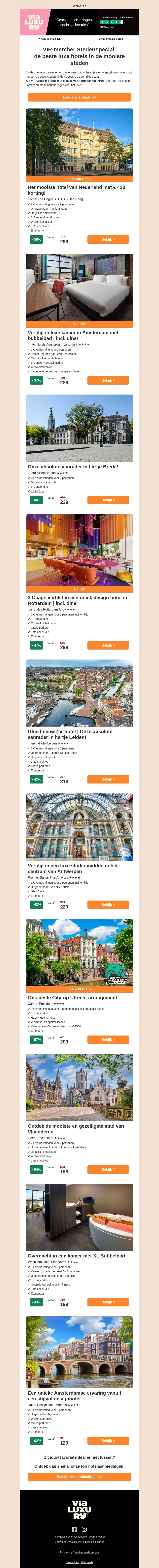 Tot € 428 VIP-Member voordeel op de leukste stedentrips! Tot € 428 VIP-Member voordeel op de leukste stedentrips!