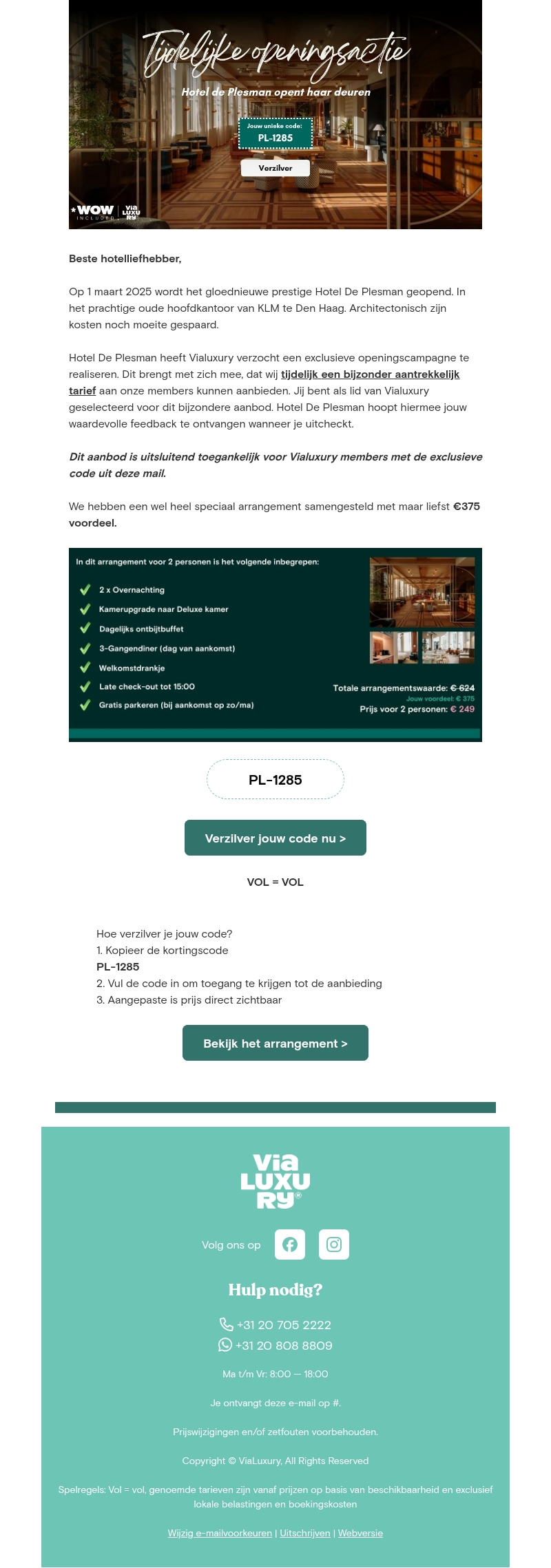 Gloednieuw hotel: Tijdelijke openingsactie -60% Gloednieuw hotel: Tijdelijke openingsactie -60%