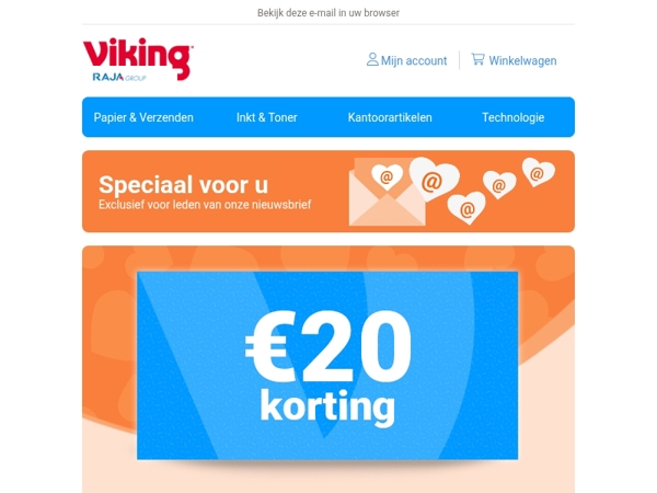 💌 Laatste kans: €20 korting op uw bestelling