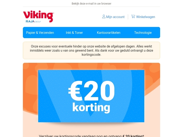 💌 €20 korting op uw bestelling