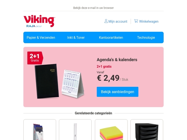 2+1 gratis op agenda's en kalenders