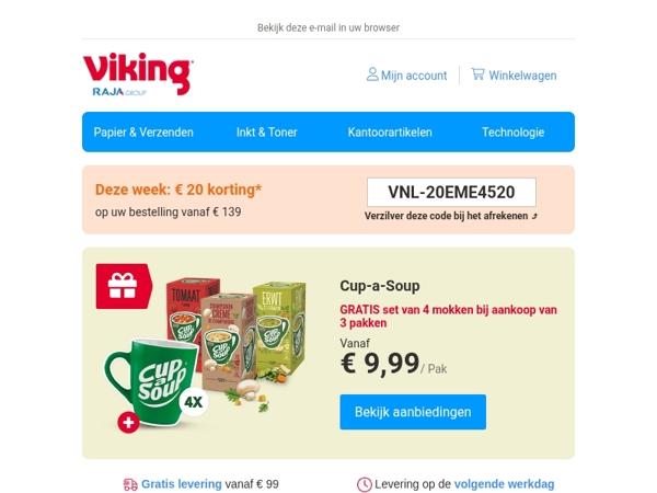 Gratis set mokken bij Cup-a-Soup