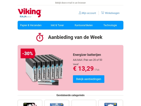 ⏰ Bespaar 30% op Energizer batterijen