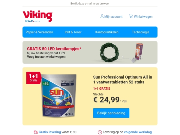 1+1 gratis op Sun vaatwastabletten