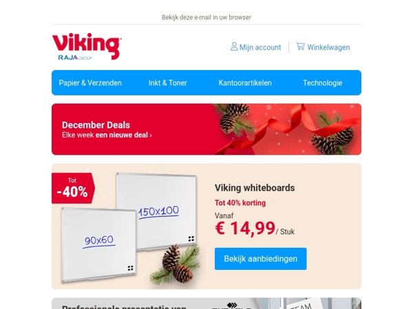 🎄 Bespaar tot 40% op Viking whiteboards