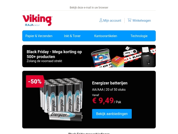 Black Friday: 50% korting op Energizer batterijen