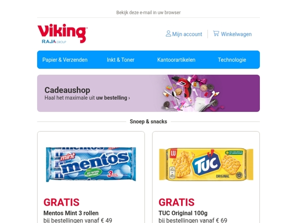 🎁 Gratis cadeau bij iedere bestelling
