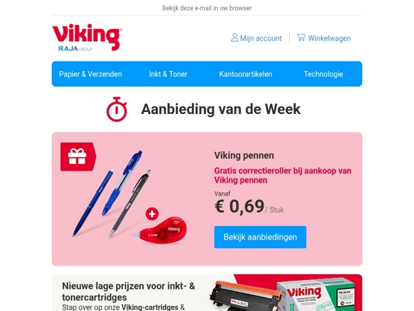 ⏰ Gratis correctieroller bij Viking pennen